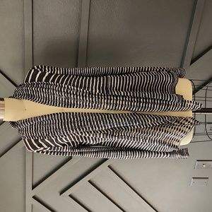 {ELIE TAHARI} Linen blend layering striped cardigan Small